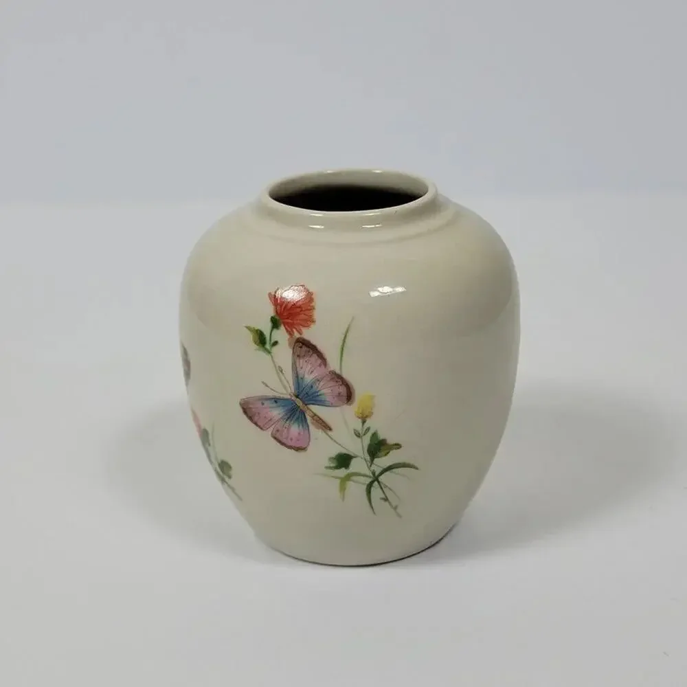 DEW Takahashi San Francisco Butterfly Vase Hand Painted Japan Vintage Porcelain